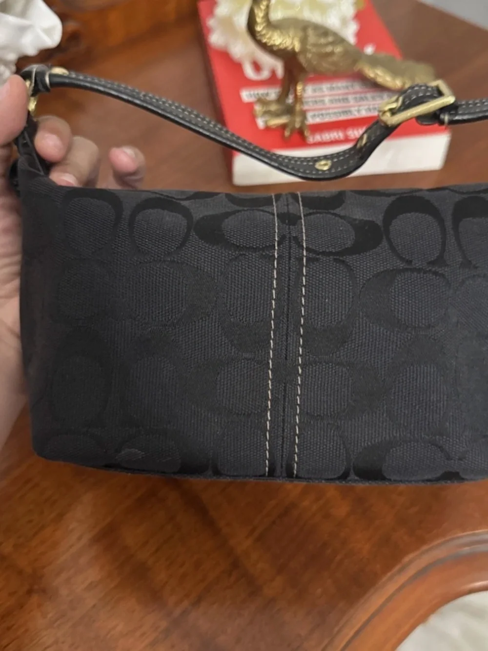 Vintage COACH 40224 Legacy Signature Top Handle Handbag in Black